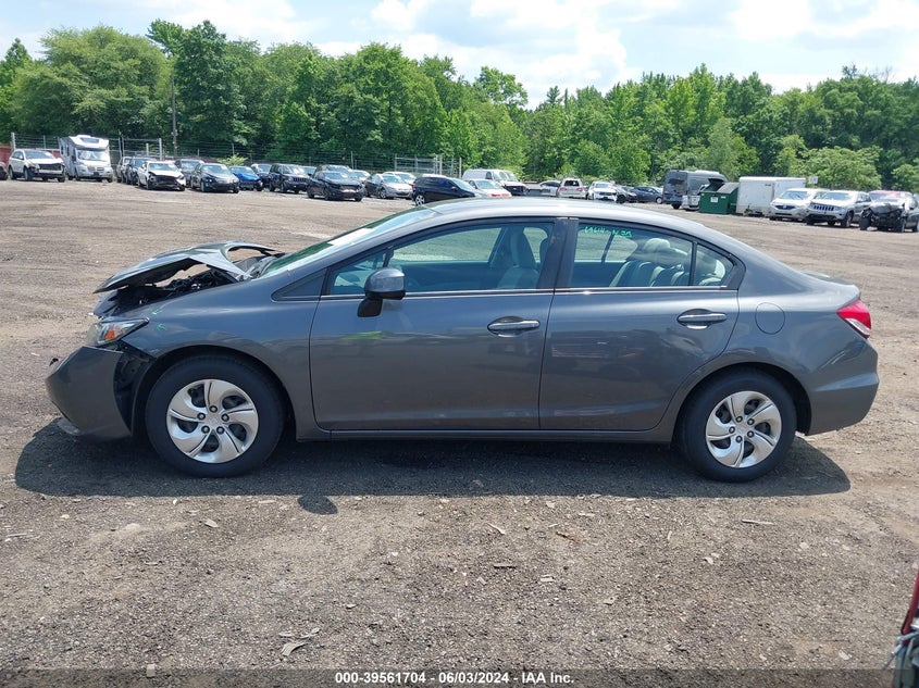 2013 Honda Civic Lx VIN: 2HGFB2F57DH600505 Lot: 39561704