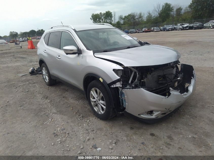 2016 Nissan Rogue S/Sl/Sv VIN: KNMAT2MV4GP623605 Lot: 39561770