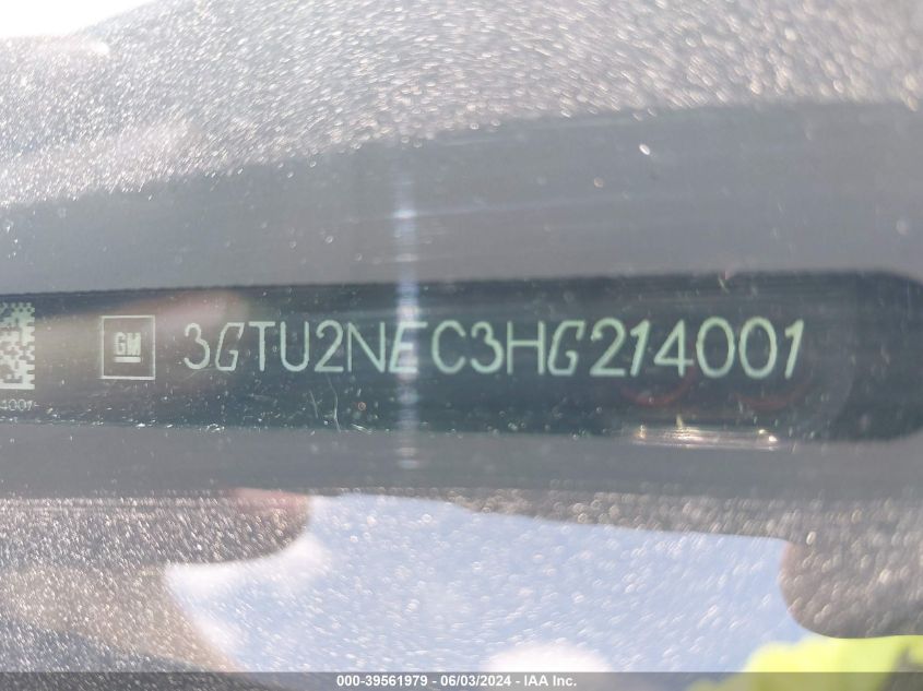 2017 GMC Sierra 1500 Slt VIN: 3GTU2NEC3HG214001 Lot: 39561979