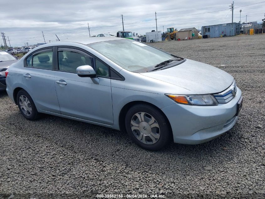 2012 Honda Civic Hybrid VIN: JHMFB4F26CS006252 Lot: 39562188