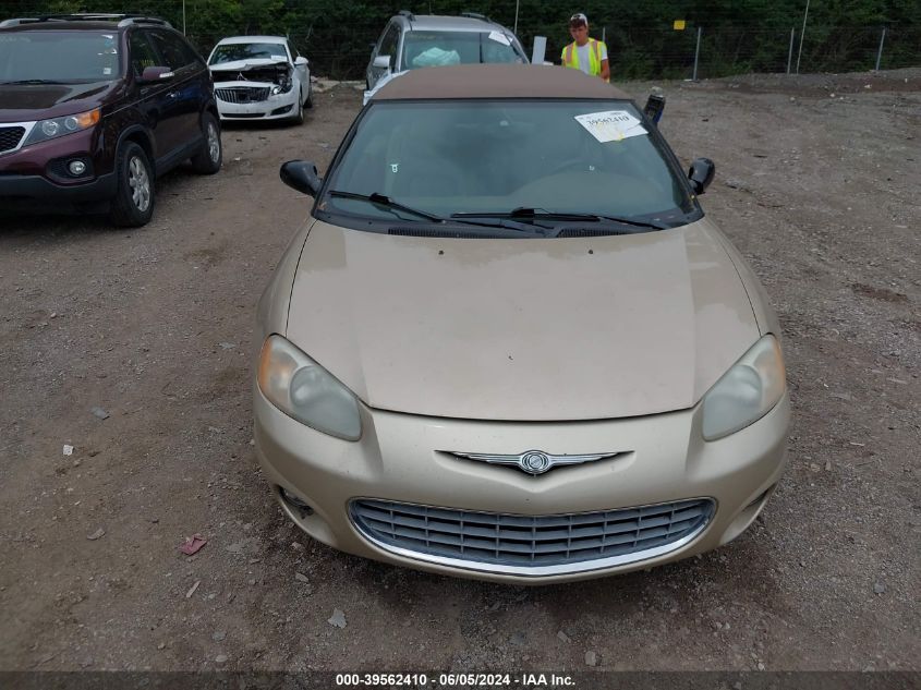 2001 Chrysler Sebring Lxi VIN: 1C3EL55U81N594237 Lot: 39562410