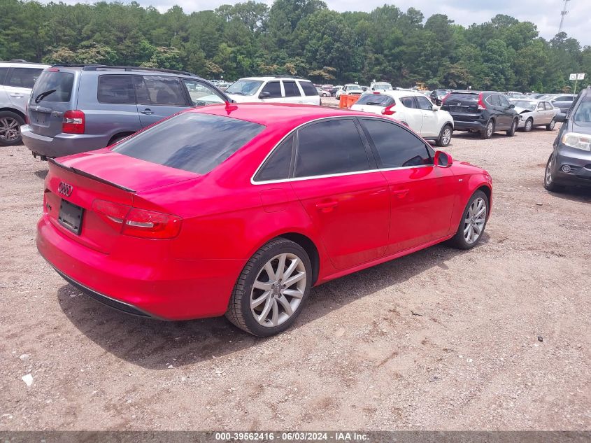 2014 Audi A4 2.0T Premium VIN: WAUAFAFL2EN022860 Lot: 39562416