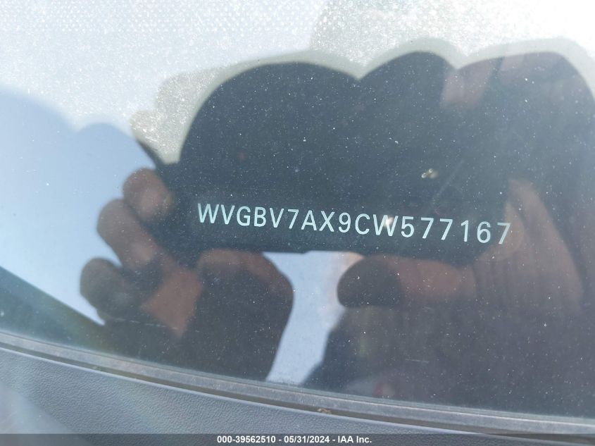2012 Volkswagen Tiguan S/Se/Sel VIN: WVGBV7AX9CW577167 Lot: 39562510