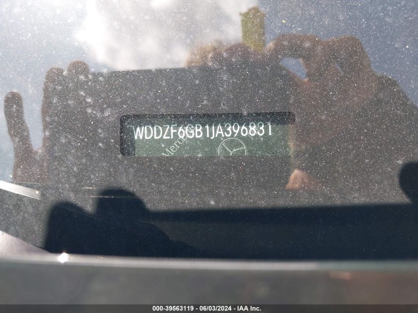 2018 Mercedes-Benz E 400 4Matic VIN: WDDZF6GB1JA396831 Lot: 39563119