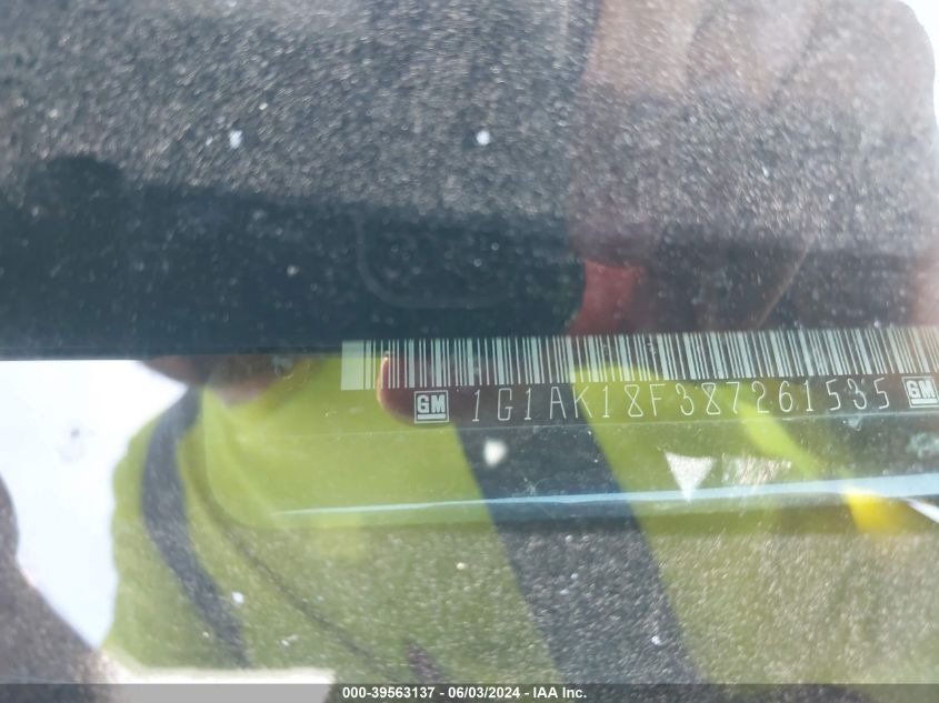 2008 Chevrolet Cobalt Ls VIN: 1G1AK18F387261535 Lot: 39563137