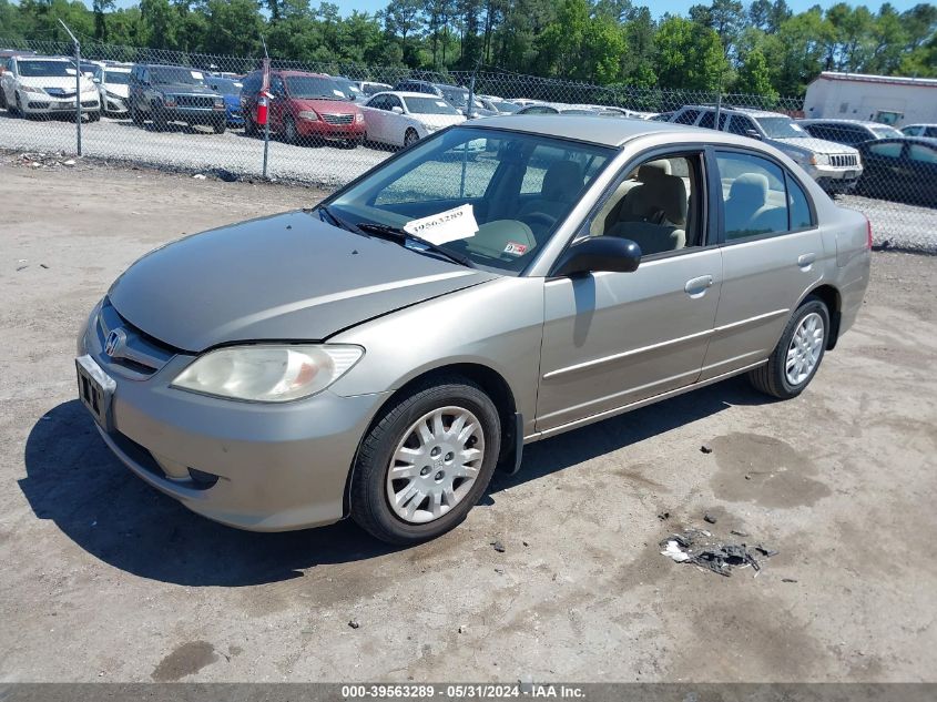 2004 Honda Civic Lx VIN: 2HGES166X4H518976 Lot: 39563289