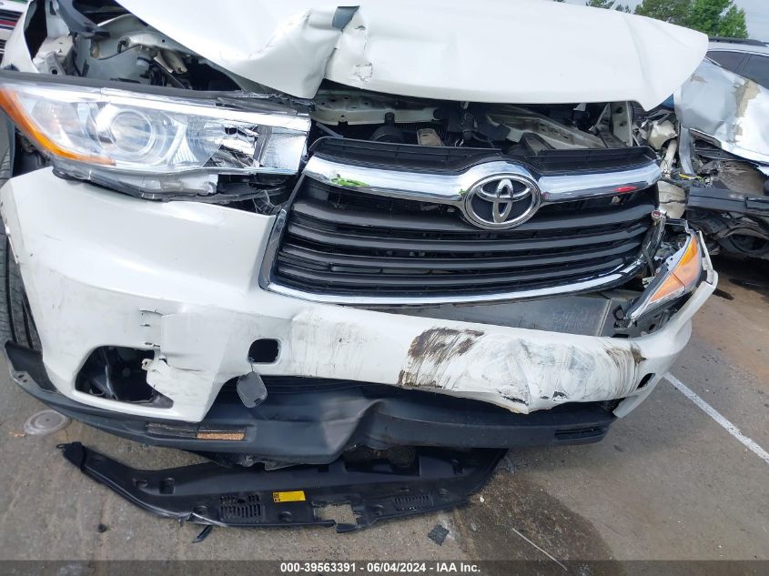 2016 Toyota Highlander Xle V6 VIN: 5TDKKRFH8GS505571 Lot: 39563391