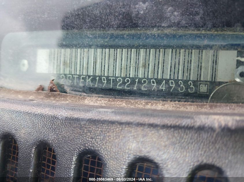 2002 GMC Sierra 1500 Sle VIN: 2GTEK19T221294933 Lot: 39563469