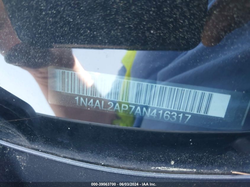 2010 Nissan Altima 2.5 S VIN: 1N4AL2AP7AN416317 Lot: 39563700