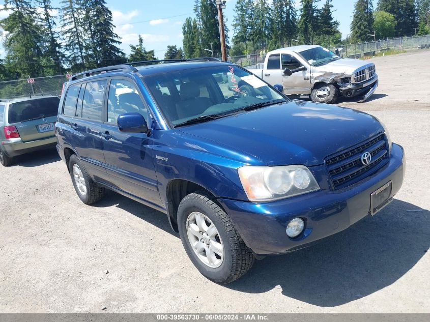 2002 Toyota Highlander Limited V6/V6 VIN: JTEHF21A220060221 Lot: 39563730