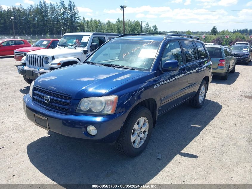 2002 Toyota Highlander Limited V6/V6 VIN: JTEHF21A220060221 Lot: 39563730