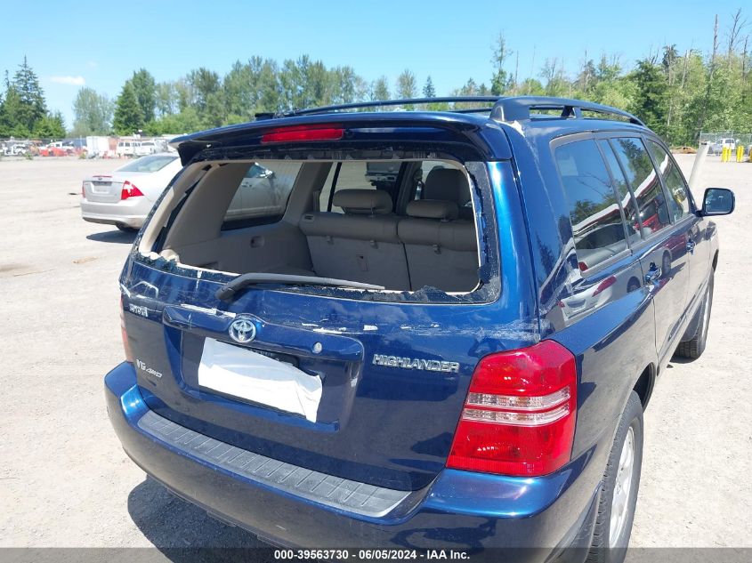 2002 Toyota Highlander Limited V6/V6 VIN: JTEHF21A220060221 Lot: 39563730