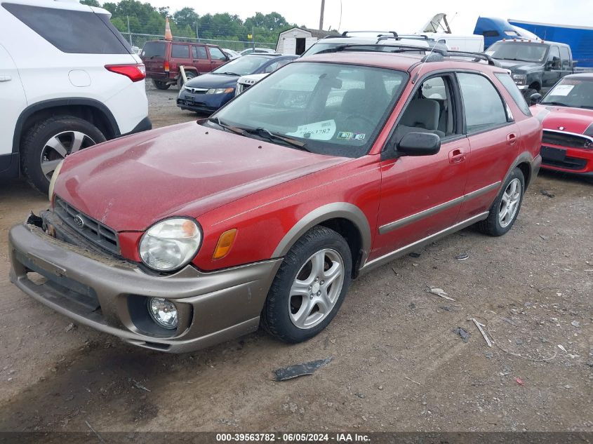 2002 Subaru Impreza Outback Sport VIN: JF1GG68522G800490 Lot: 39563782