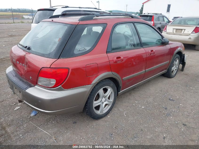 2002 Subaru Impreza Outback Sport VIN: JF1GG68522G800490 Lot: 39563782