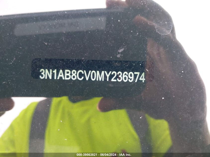 2021 Nissan Sentra Sv Xtronic Cvt VIN: 3N1AB8CV0MY236974 Lot: 39563821