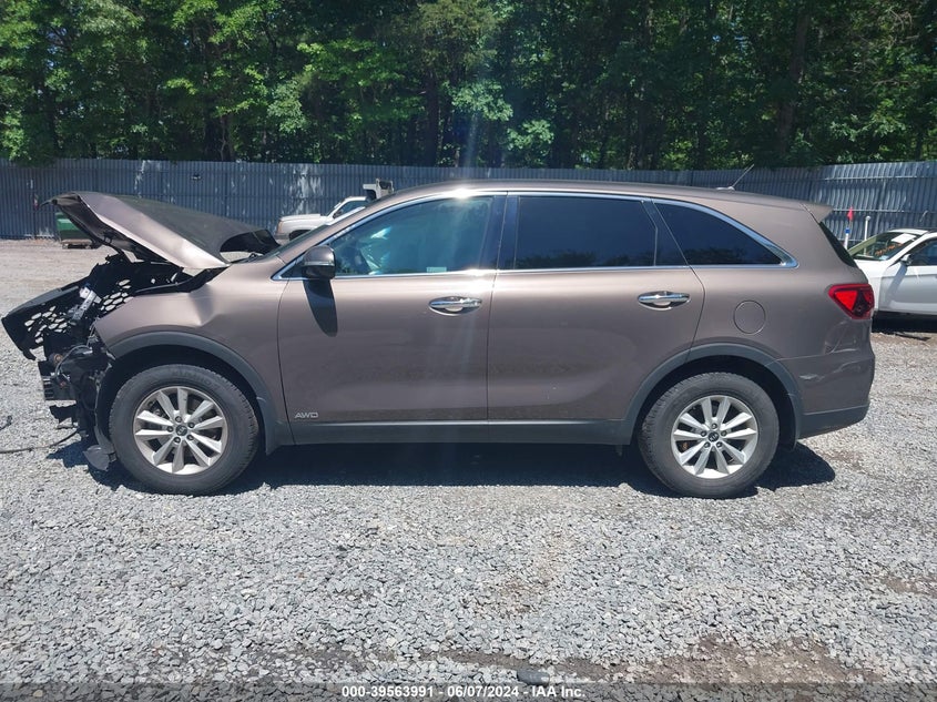 2019 Kia Sorento 2.4L Lx VIN: 5XYPGDA33KG552244 Lot: 39563991