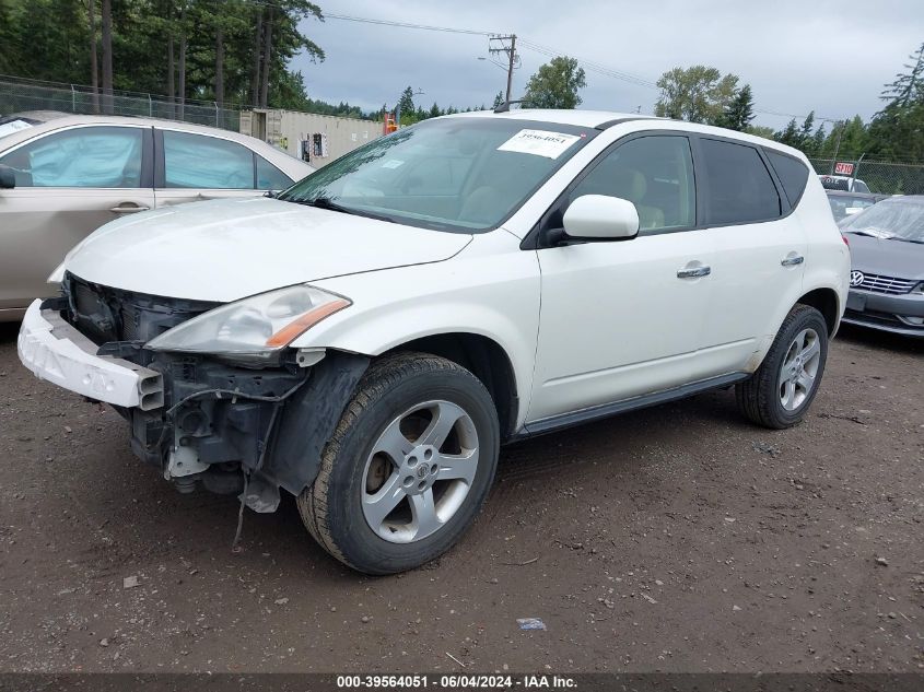 2005 Nissan Murano Sl VIN: JN8AZ08W35W413056 Lot: 39564051