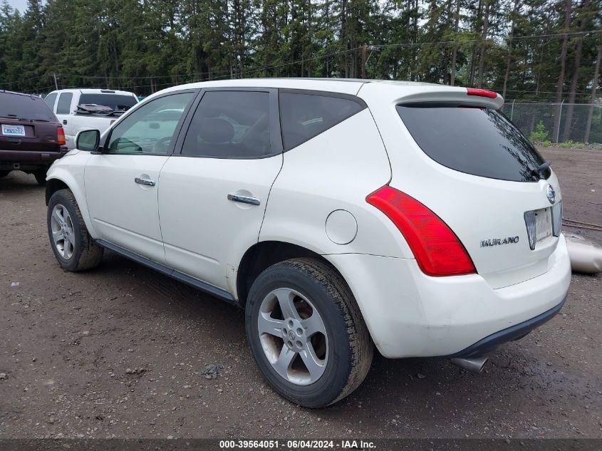 2005 Nissan Murano Sl VIN: JN8AZ08W35W413056 Lot: 39564051