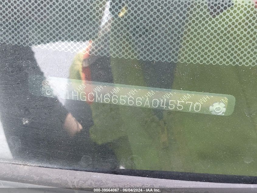 2006 Honda Accord 3.0 Ex VIN: 1HGCM66566A045570 Lot: 39564067