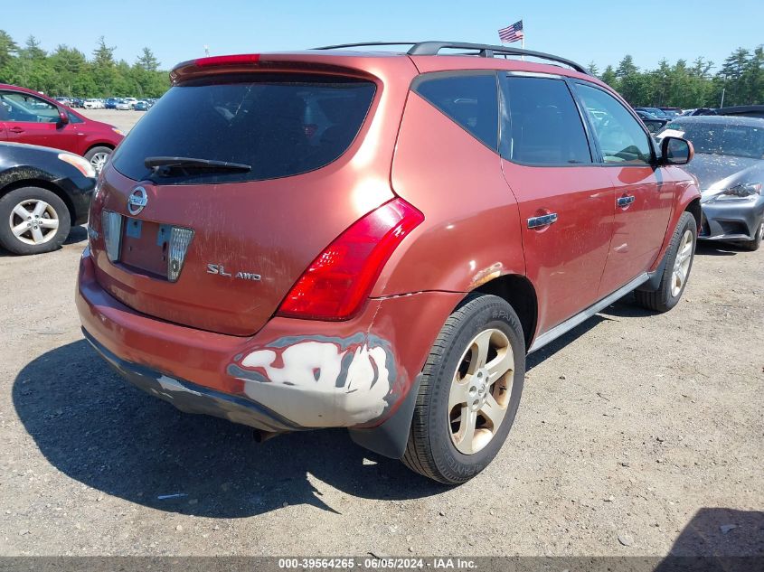 2005 Nissan Murano Sl VIN: JN8AZ08W75W437621 Lot: 39564265