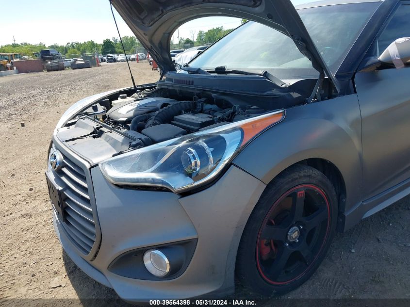 2013 Hyundai Veloster Turbo W/Black VIN: KMHTC6AE9DU095671 Lot: 39564398