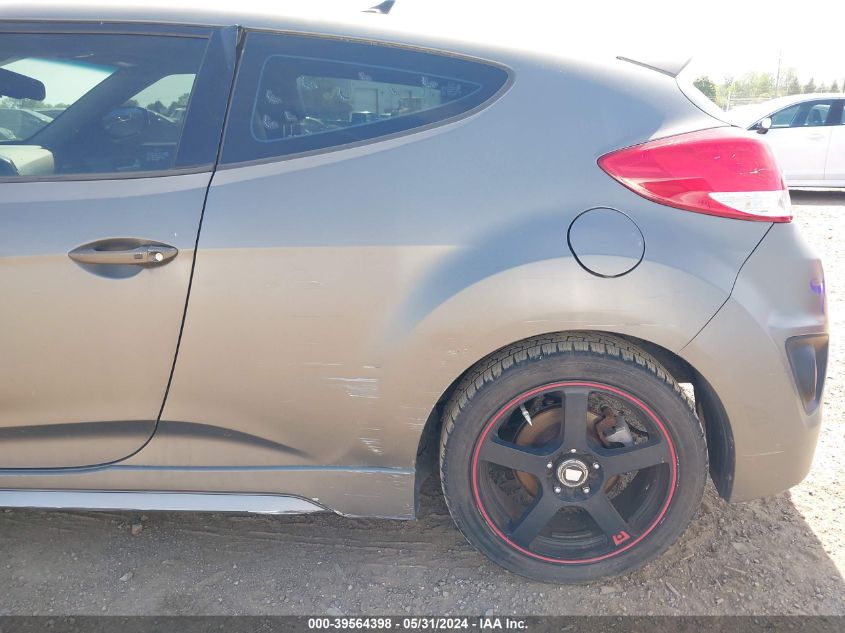 2013 Hyundai Veloster Turbo W/Black VIN: KMHTC6AE9DU095671 Lot: 39564398