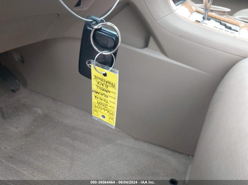 2009 Toyota Highlander Hybrid Limited VIN: JTEEW44A592031675 Lot: 39564464