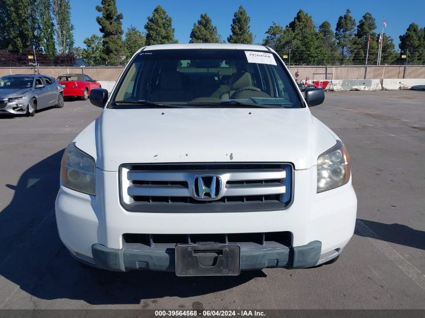 2007 Honda Pilot Lx VIN: 5FNYF181X7B031126 Lot: 39564568