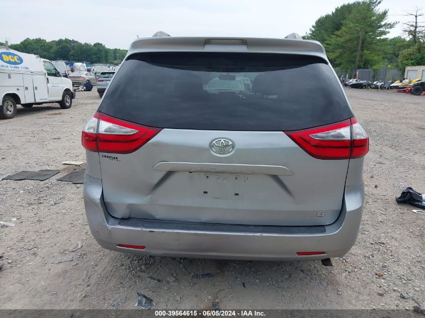 2015 Toyota Sienna Le 8 Passenger VIN: 5TDKK3DC6FS680615 Lot: 39564615