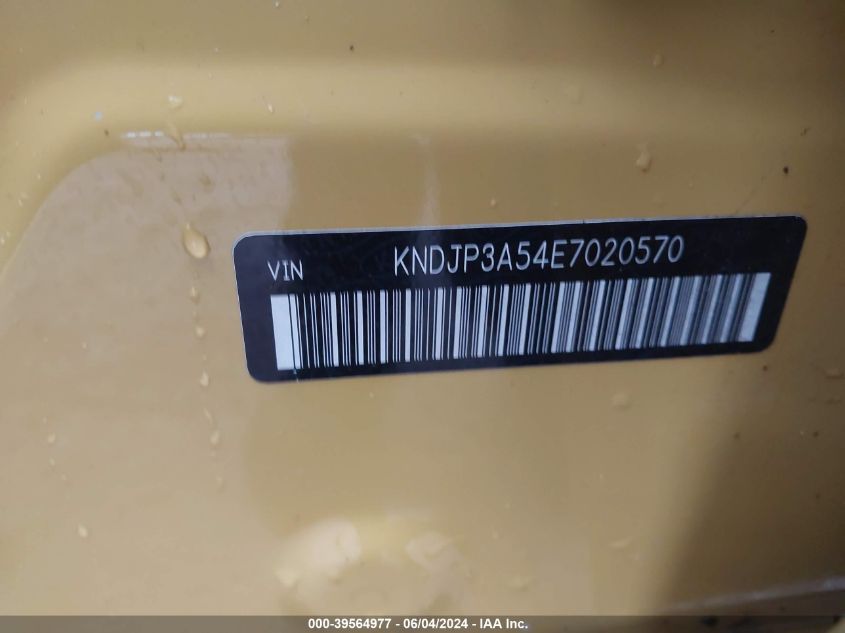 2014 Kia Soul + VIN: KNDJP3A54E7020570 Lot: 39564977