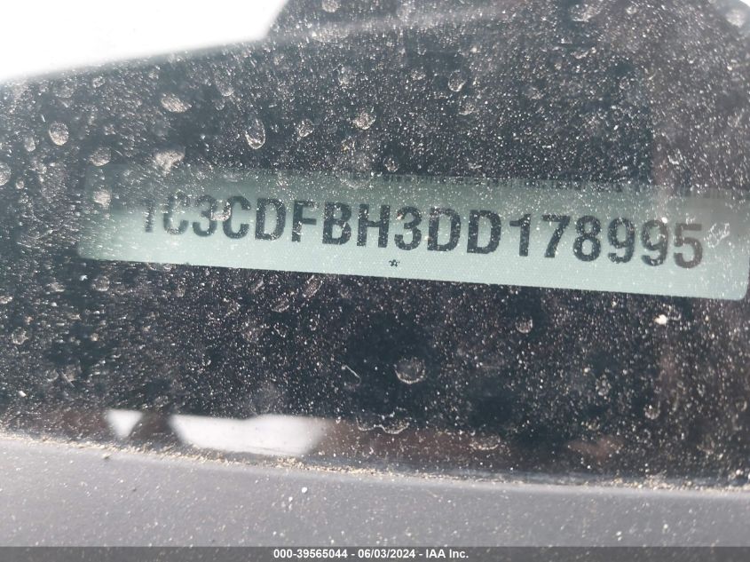 2013 Dodge Dart Rallye VIN: 1C3CDFBH3DD178995 Lot: 39565044