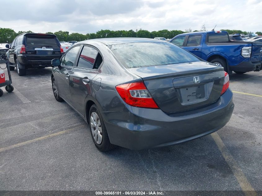 2012 Honda Civic Lx VIN: 19XFB2F51CE103393 Lot: 39565101