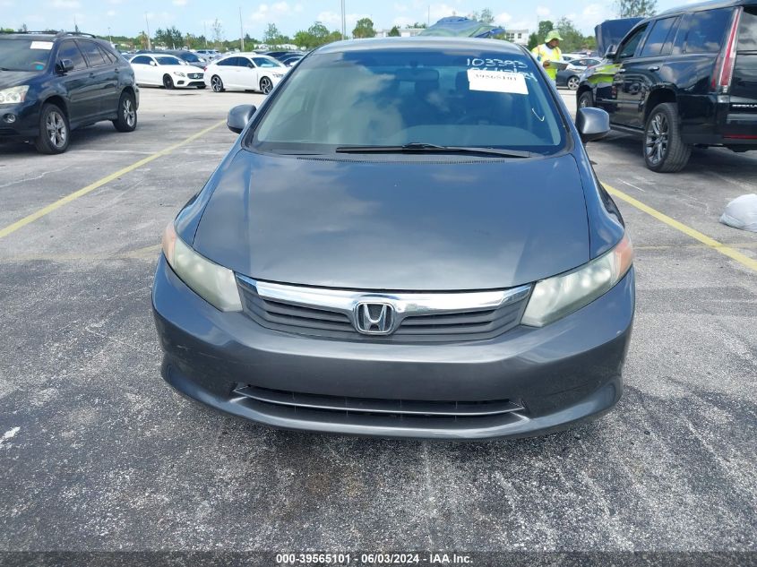 2012 Honda Civic Lx VIN: 19XFB2F51CE103393 Lot: 39565101