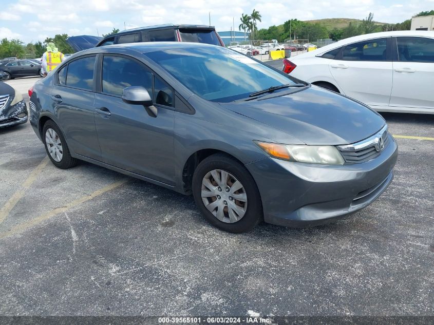 2012 Honda Civic Lx VIN: 19XFB2F51CE103393 Lot: 39565101