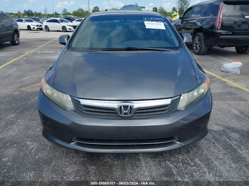 2012 Honda Civic Lx VIN: 19XFB2F51CE103393 Lot: 39565101