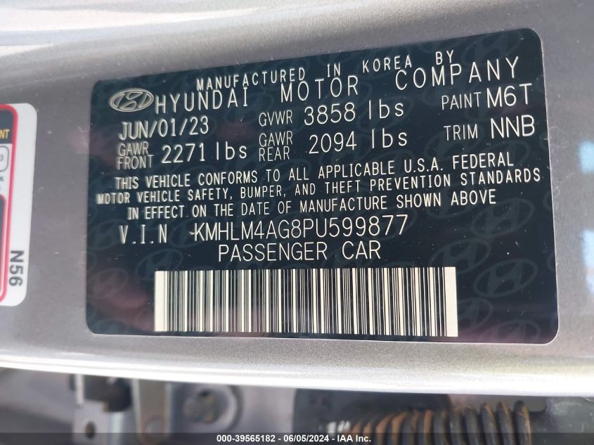 KMHLM4AG8PU599877 2023 Hyundai Elantra Sel