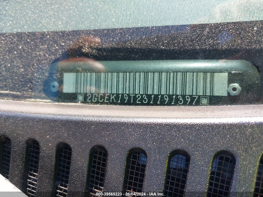 2003 Chevrolet Silverado 1500 VIN: 2GCEK19T231191397 Lot: 39565223