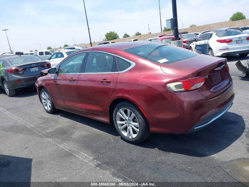 2015 Chrysler 200 Limited VIN: 1C3CCCAB0FN630655 Lot: 39565268