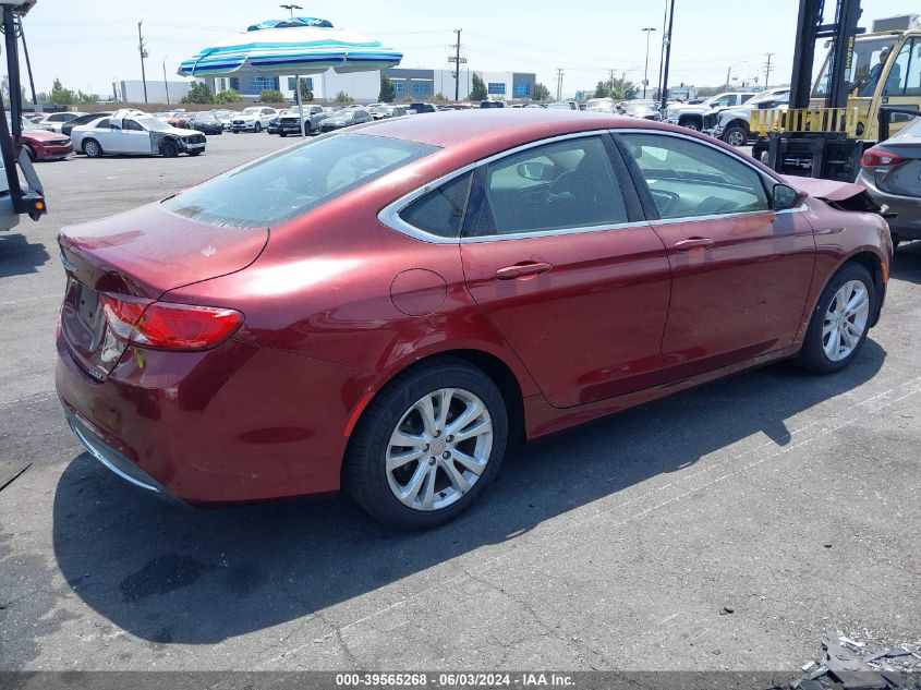 2015 Chrysler 200 Limited VIN: 1C3CCCAB0FN630655 Lot: 39565268