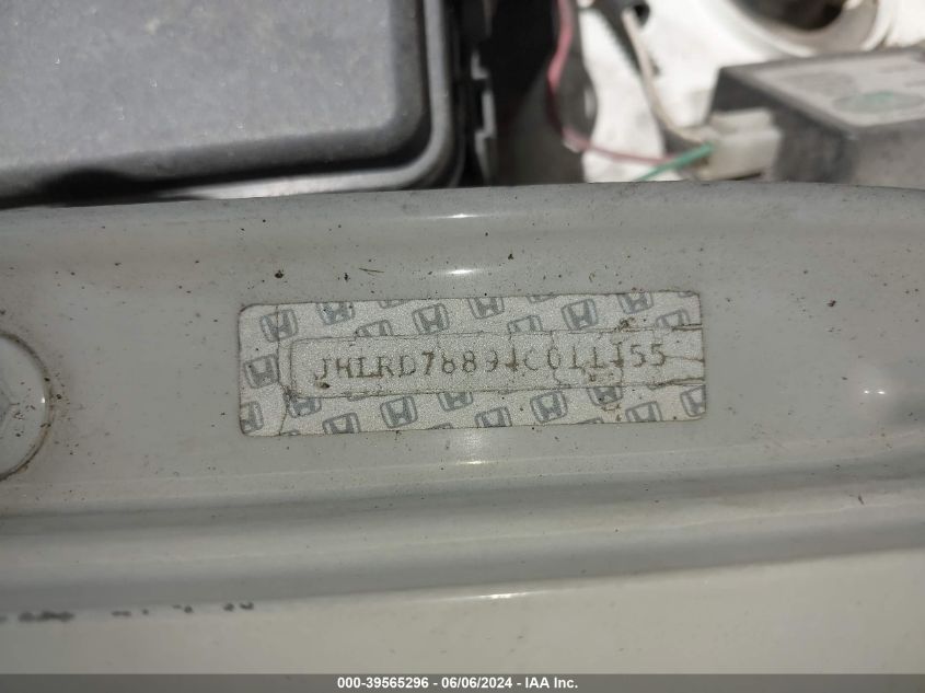 2004 Honda Cr-V Ex VIN: JHLRD78894C011455 Lot: 39565296