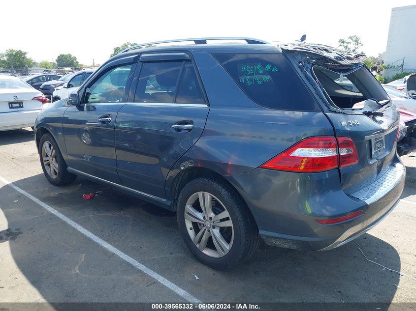 2012 Mercedes-Benz Ml 350 4Matic VIN: 4JGDA5HB8CA039351 Lot: 39565332