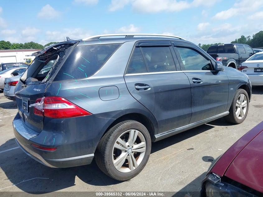 2012 Mercedes-Benz Ml 350 4Matic VIN: 4JGDA5HB8CA039351 Lot: 39565332