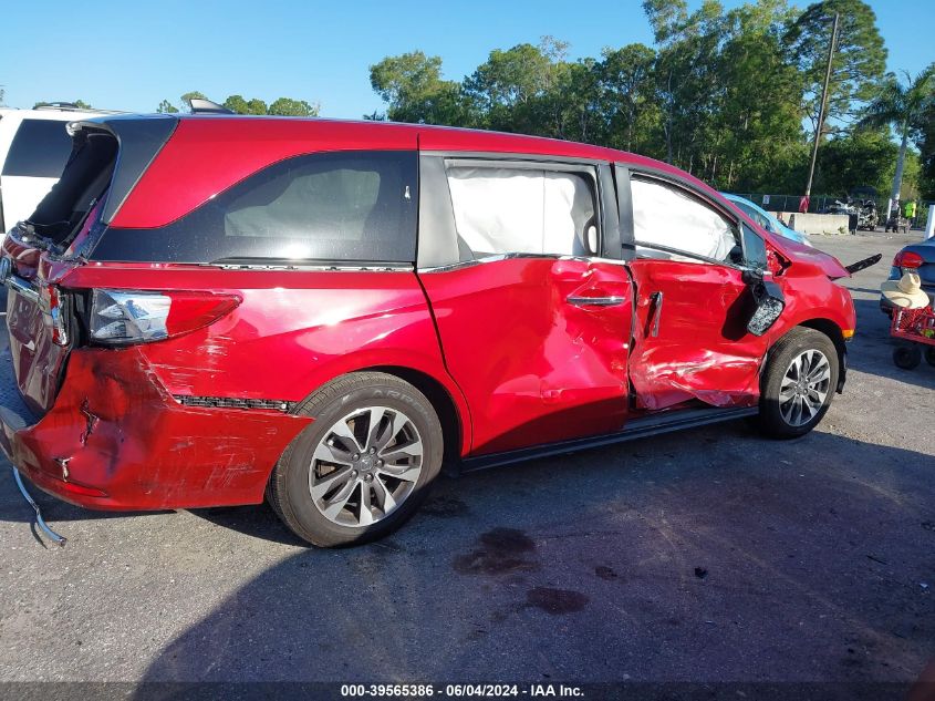 2022 Honda Odyssey Ex-L VIN: 5FNRL6H7XNB046043 Lot: 39565386