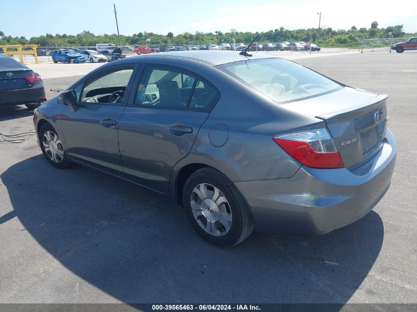 2012 Honda Civic Hybrid VIN: JHMFB4F34CS002810 Lot: 39565463