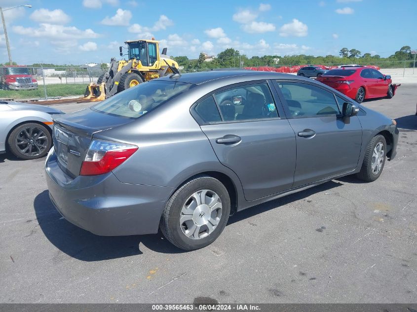 2012 Honda Civic Hybrid VIN: JHMFB4F34CS002810 Lot: 39565463