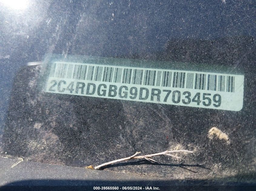 2013 Dodge Grand Caravan American Value Pkg VIN: 2C4RDGBG9DR703459 Lot: 39565560