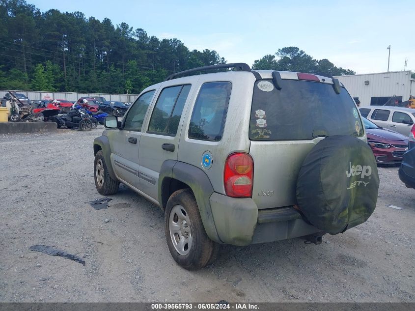 2003 Jeep Liberty Sport VIN: 1J4GK48K43W593685 Lot: 39565793