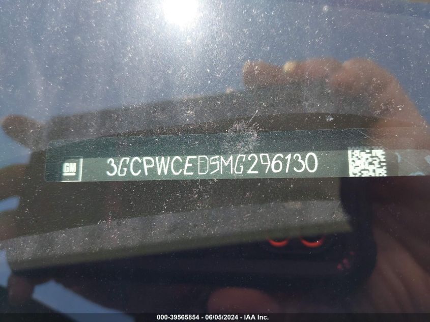 2021 Chevrolet Silverado 1500 2Wd Short Bed Lt VIN: 3GCPWCED5MG296130 Lot: 39565854
