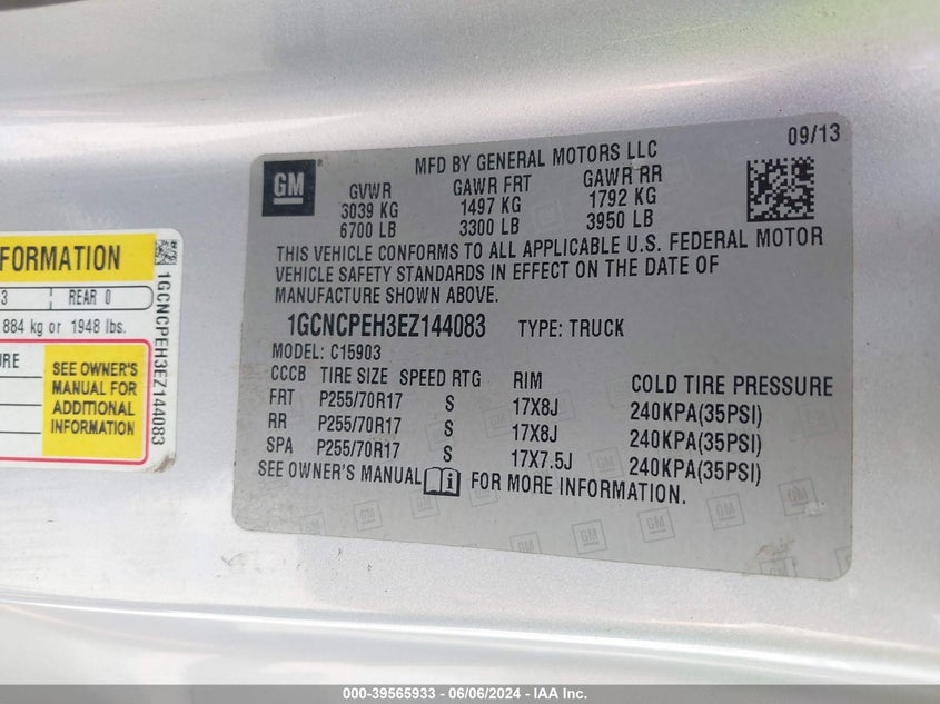 2014 Chevrolet Silverado 1500 Work Truck 2Wt VIN: 1GCNCPEH3EZ144083 Lot: 39565933