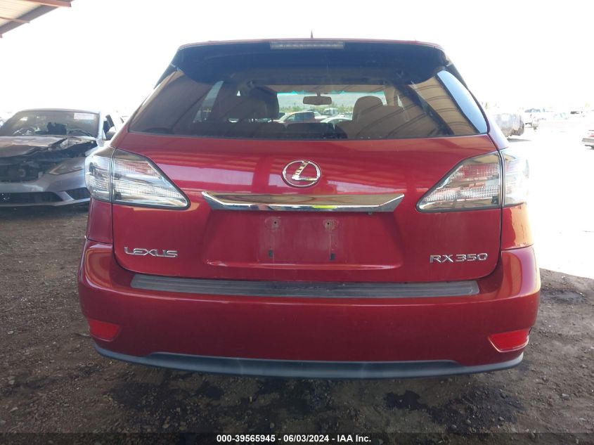 2010 Lexus Rx 350 VIN: JTJBK1BA5A2001226 Lot: 39565945